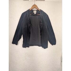 Vintage Phyllis Sidney Women's Open‎ Front Black Velvet Jacket Lined 38 US 8